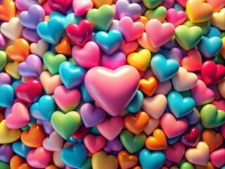 Fototapeta premium Romantic Love Concept with Heart Shapes and Soft Colors Symbolizing Affection and Devotion