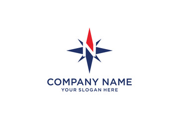 North Compass Letter N Vector Logo Design.
