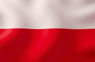 Obraz premium A close-up view of a waving Polish flag showcasing vibrant red and white colors against a gentle breeze