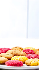 Brightly colored cookies isolated 