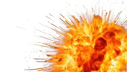 stun flash grenade, flashbang, thunderflash, or sound bomb, fire explosion bomb, fireball isolated on white background with copy space