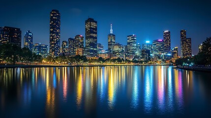 Fototapeta premium city skyline at night 