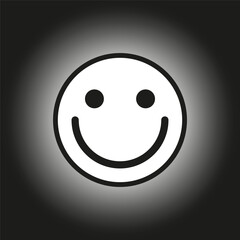 Fototapeta premium Smiley face icon. Simple happy symbol. Black and white smile. Vector emoticon.