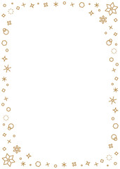 雪の結晶のデコレーションフレーム、冬のイメージデザイン、縦向き