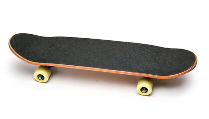 skateboard is a type of sports equipment used for skateboarding, made of a specially designed 7 to 8 maple plywood deck and has polyurethane wheels attached to the underside by a pair of trucks