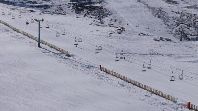 Nevado Valley Ski Resort At Andes Mountains Santiago Chile.