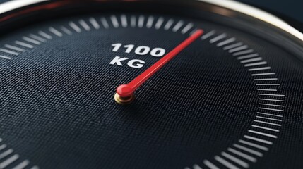 Close-Up of a Dial Scale Pointer Indicating Weight