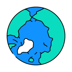 arctic ocean map line icon vector. arctic ocean map sign. isolated symbol illustration