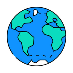 atlantic ocean map line icon vector. atlantic ocean map sign. isolated symbol illustration