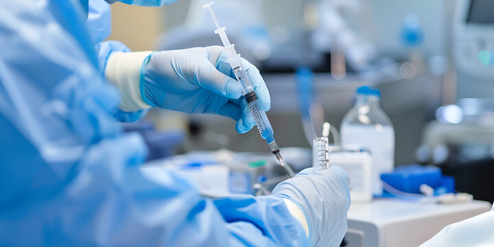 Doctor Testing Chemicals: Precision Medicine in a Sophisticated Lab