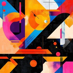 Artistic quote with geometric shapes and vibrant colors, creating a modern and visually striking Facebook post.