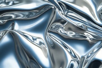 Metallic abstract wavy liquid background.render illustration.
