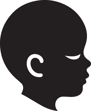 recommend clip art: Baby head logo silhouette vector black and white
