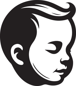 recommend clip art: Baby head logo silhouette vector black and white