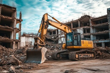 Circular economy in the construction industry, where materials from demolished buildings are recycled and reused in new developments.