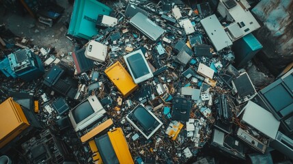 Circular economy practices in the electronics industry, where obsolete gadgets are refurbished or recycled, keeping valuable materials in use.