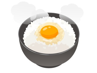 卵かけご飯のベクターイラスト