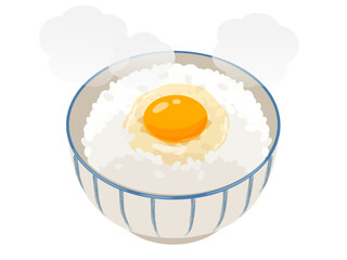 卵かけご飯のベクターイラスト