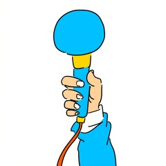 Hand Holding a Microphone in Creative Style