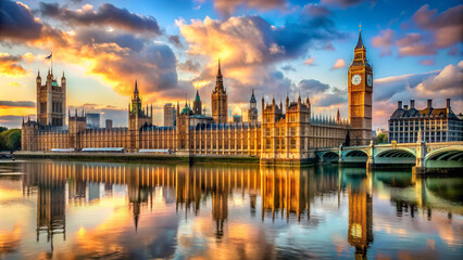 Obraz premium houses of parliament at night