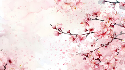Fototapeta premium Cherry Blossom Frame Background