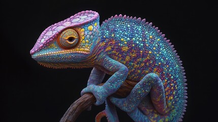 Obraz premium Vibrant Chameleon Close-Up