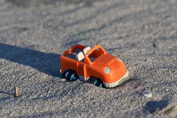 toy car on the sand