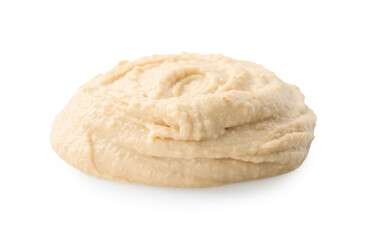 Sample of delicious hummus isolated on white