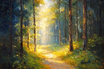 Obraz premium Abstract oil painting illustration background created with Generative AI