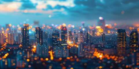 Obraz premium blurred Colorful City Night Background with Multicolored Lights