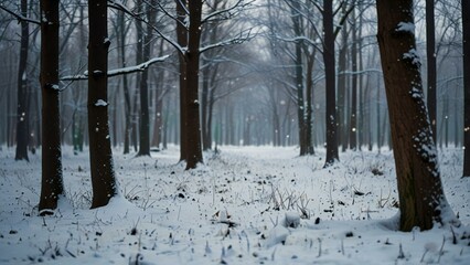 snow covered trees in winter