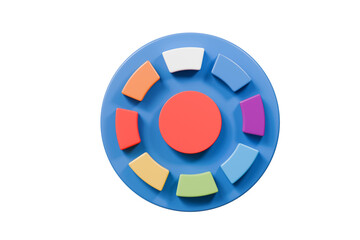 Fototapeta premium 3d Dropper tool color palette guide with color wheel icon on isolated background. Painter tool art design concept. Minimal Swatch tool suck colors pick designer tool use in design program. 3d render.