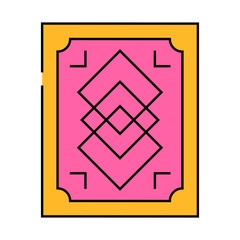 rug bedroom interior line icon vector. rug bedroom interior sign. isolated symbol illustration