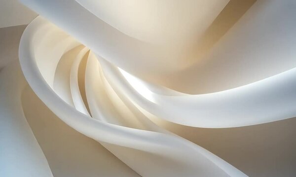 Soft, flowing cream-colored fabric drapes gracefully, creating a luxurious and delicate texture.