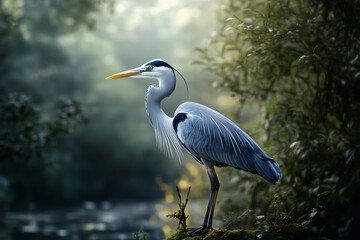 Obraz premium Bundle of Herons in Various Poses for Wildlife Illustration