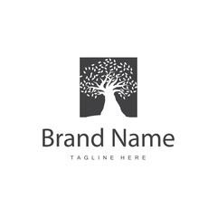 green nature education kids playground tree logo illustration and play tree design