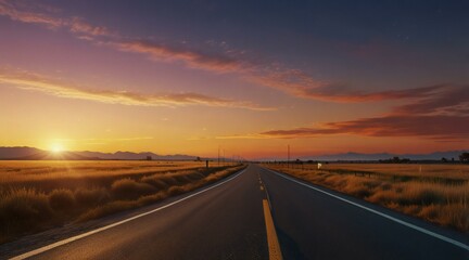 Fototapeta premium sunset over the highway