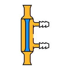water condenser chemical glassware lab line icon vector. water condenser chemical glassware lab sign. isolated symbol illustration