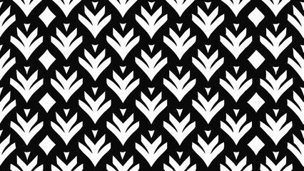 Fototapeta premium Black and white seamless pattern