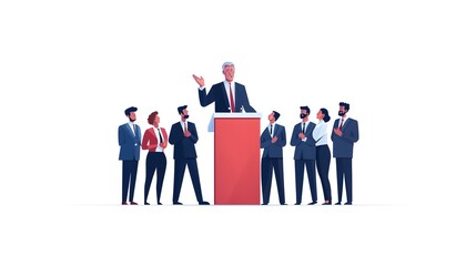 CEO Delivering a Presentation to Employees at a Company Event or Corporate Conference