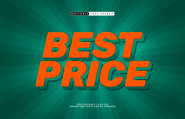 best price editable text effect with a sale and discount text style