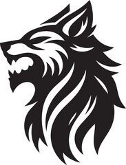 Fenrir logo head silhouette vector black and white