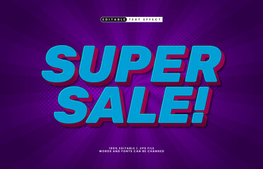 super sale editable text effect with a sale and discount text style