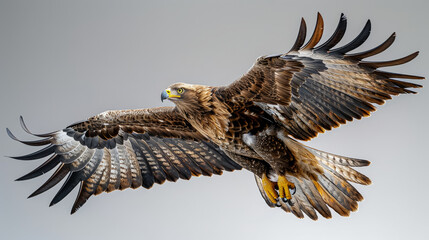 Obraz premium Large eagle is flying in the sky