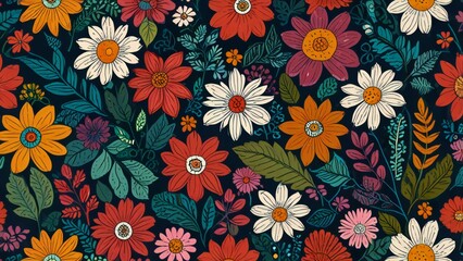 seamless pattern with flowers