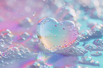 Obraz premium Melty Heart Background with Colorful Drips