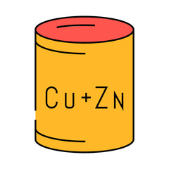 brass metal copper line icon vector. brass metal copper sign. isolated symbol illustration