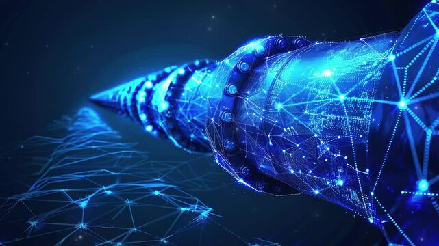 Oil pipe in blue low poly wireframe isolated blue light background