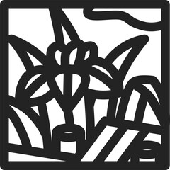 ミニ正方形花札アイコン　菖蒲　八橋　杜若　皐月　5月　菖蒲に八橋