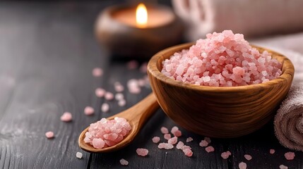 Organic herbal bath salts in a serene eco friendly spa setting with natural botanical ingredients promoting a tranquil relaxing atmosphere for wellness and self care